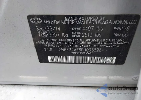 2015 Hyundai Sonata Sport from USA, damaged, VIN 5NPE34AF6FH095828